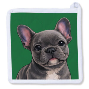 Gray Blue French Bulldog Frenchie Puppy Potholder