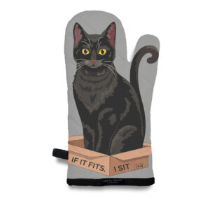 Black Cat: If It Fits, I Sit Oven Mitt