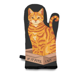 Orange Tabby Kitty Cat: If It Fits, I Sit Oven Mitt