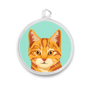 Modern Orange Tabby Cat Round Potholder / Hot Pad