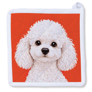 White Poodle Puppy Potholder