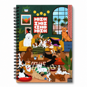 Spiral Notebook- Mid Century Modern House of Puppy Dogs