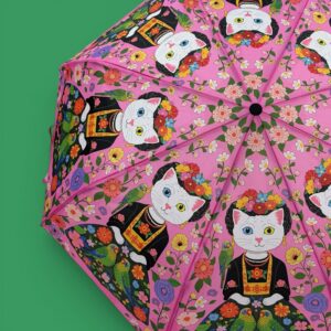 Portrait of White Cat - Frida CATLO Kahlo Umbrella