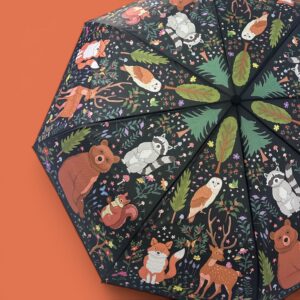 Woodland Creatures: Fox, Raccoon, Barn Owl, Squirrel, Bear and Deer Umbrella