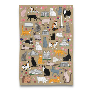 Capital Cats - Politics and Paws Tea Towel