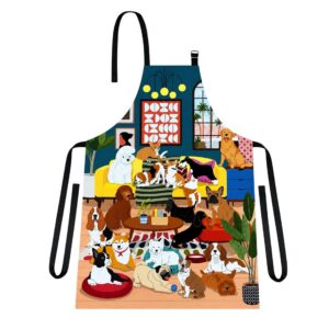 Mid Century House of Puppy Dogs Apron