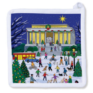 Holiday Time at Lincoln Memorial Washington DC Potholder