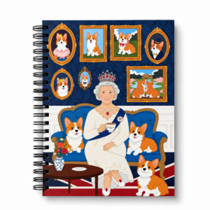 Spiral Notebook- British Queen Elizabeth and Corgis