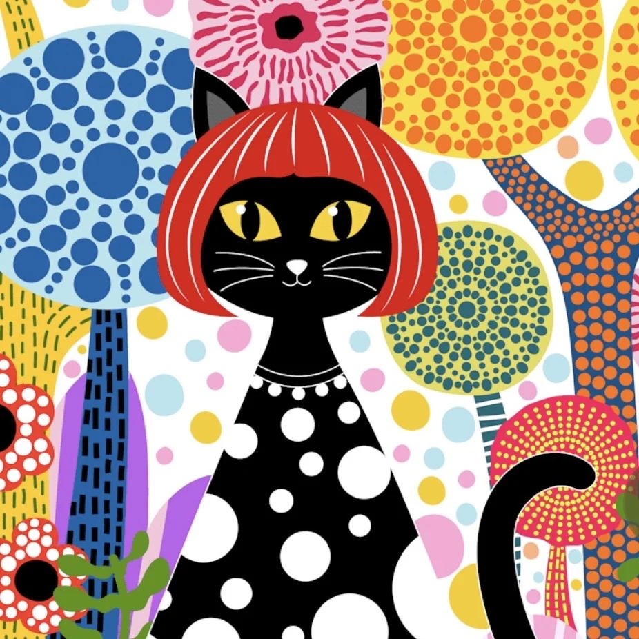 Kusameow artwork from the Naked Decor museum collection