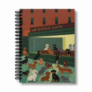 Spiral Notebook- Museum Collection: Night Dachshund Cafe